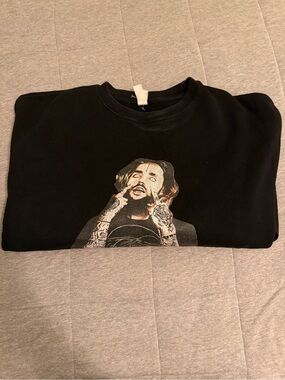 Suicideboys scrim Black Graphic Crewneck Sweatshirt with Front Portrait Print